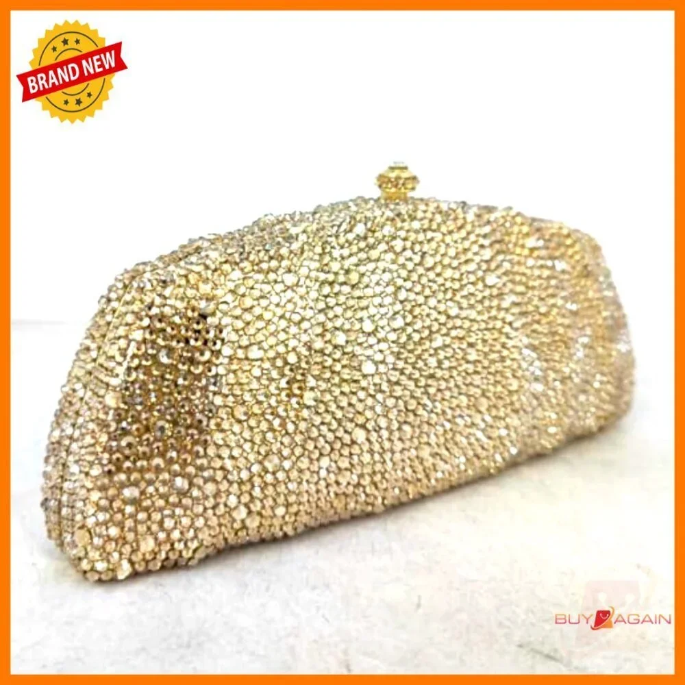 Mini Rhinestone Clutch Evening Bag with Detachable Straps for Formal Events